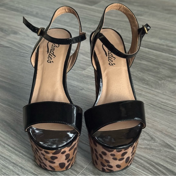 Candie\'s Leopard Print Platform Heels Size 7